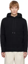 Sunspel Black Loopback Hoodie In Black