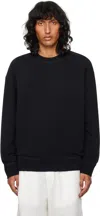 Sunspel Black Oversized Loopback Sweatshirt In Black