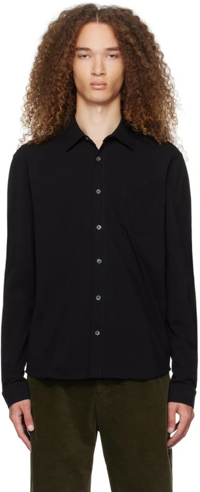 Sunspel Black Patch Pocket Shirt