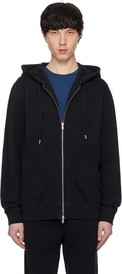 Sunspel Black Zip Hoodie