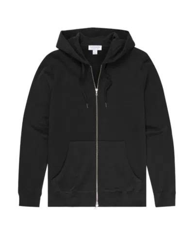 Sunspel Black Zipper Hooded Casual Jacket