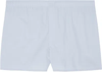 Sunspel Blue Classic Boxers In Plain Blue