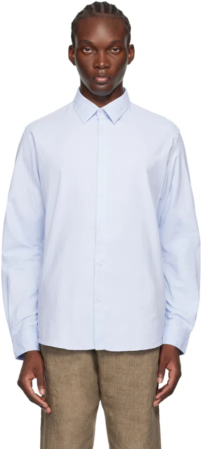 Sunspel Blue Oxford Shirt In Light Blue Oxford-yd