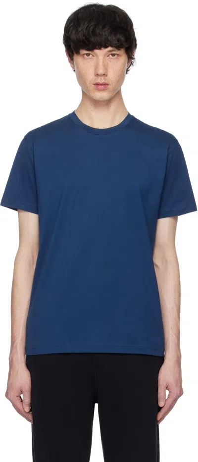 Sunspel Blue Riviera Midweight T-shirt In Naval Blue