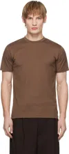 Sunspel Brown Riviera Midweight T-shirt In Cocoa Brown