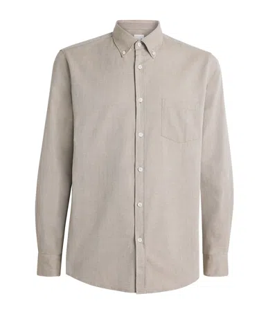 Sunspel Brushed Cotton Oxford Shirt In Neutral