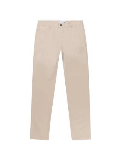 Sunspel Straight-leg Garment-dyed Cotton-blend Twill Chinos In Neutral
