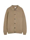 Sunspel Buttoned-collared Jacket In Brown