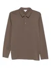 Sunspel Buttoned Polo Shirt In Brown