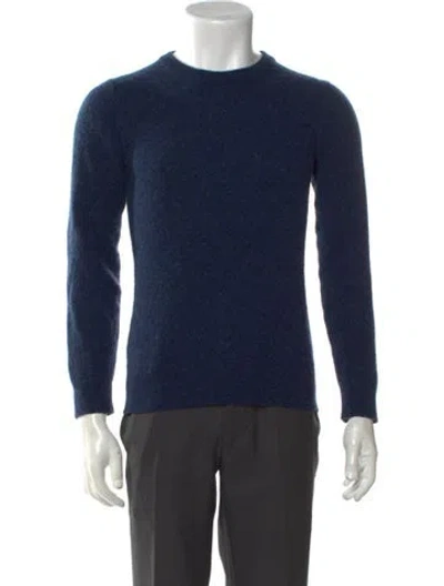 Pre-owned Sunspel Cashmere Crew Neck Pullover In Blue