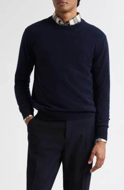 Sunspel Cashmere Crewneck Sweater In Blue