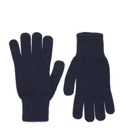 Sunspel Cashmere Gloves In Navy