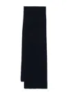 Sunspel Cashmere Ribbed Scarf In Blue