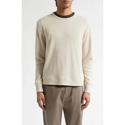Sunspel Cellulock Supima® Cotton Cellulock Crewneck Sweatshirt In Brown