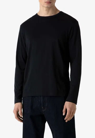 Sunspel Classic Long-sleeved T-shirt In Black