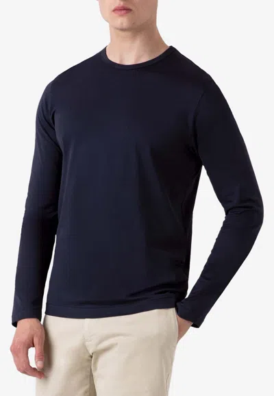 Sunspel Classic Long-sleeved T-shirt In Navy