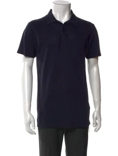 Pre-owned Sunspel Collar Short Sleeve Polo Shirt In Black