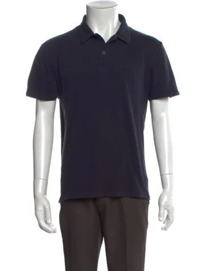 Pre-owned Sunspel Collar Short Sleeve Polo Shirt In Blue