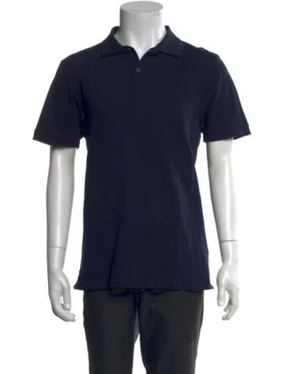 Pre-owned Sunspel Collar Short Sleeve Polo Shirt In Blue