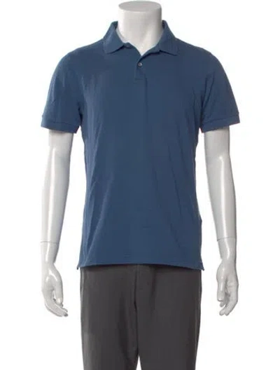 Pre-owned Sunspel Collar Short Sleeve Polo Shirt In Blue