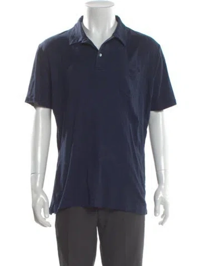 Pre-owned Sunspel Collar Short Sleeve Polo Shirt In Blue