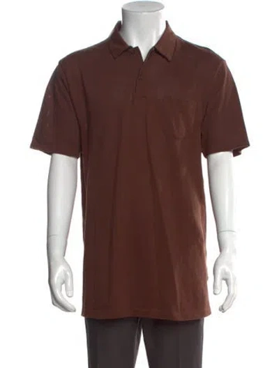 Pre-owned Sunspel Collar Short Sleeve Polo Shirt In Brown