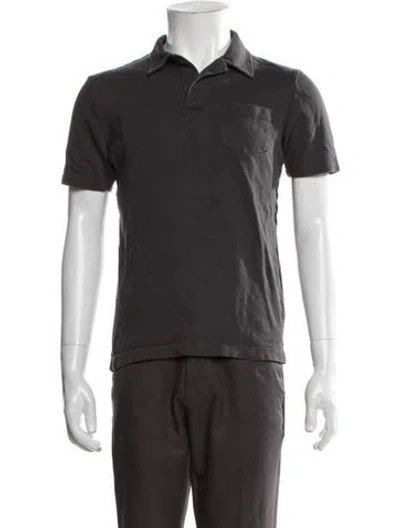 Pre-owned Sunspel Collar Short Sleeve Polo Shirt In Gray