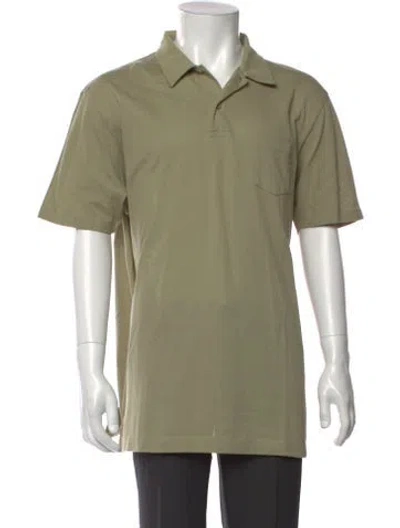 Pre-owned Sunspel Collar Short Sleeve Polo Shirt In Green