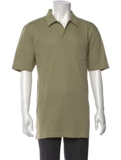 Pre-owned Sunspel Collar Short Sleeve Polo Shirt In Green