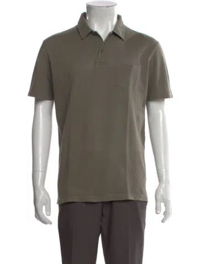 Pre-owned Sunspel Collar Short Sleeve Polo Shirt In Green