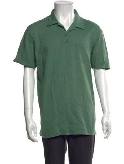 Pre-owned Sunspel Collar Short Sleeve Polo Shirt In Green