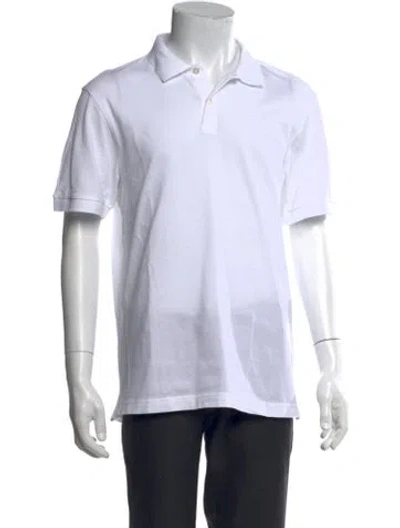 Pre-owned Sunspel Collar Short Sleeve Polo Shirt In White