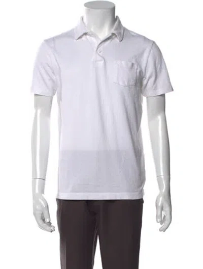 Pre-owned Sunspel Collar Short Sleeve Polo Shirt In White