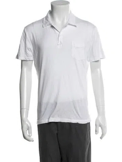 Pre-owned Sunspel Collar Short Sleeve Polo Shirt In White