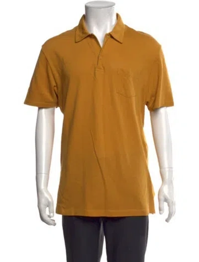 Pre-owned Sunspel Collar Short Sleeve Polo Shirt In Yellow