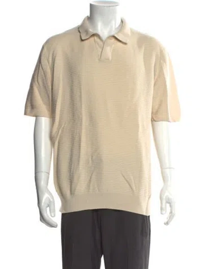Pre-owned Sunspel Collar Short Sleeve Pullover In Neutral