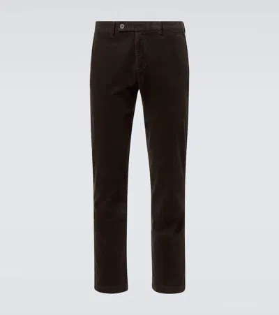 Sunspel Corduroy Cotton Straight Pants In Brown