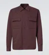 Sunspel Cotton And Cashmere Overshirt In Brown