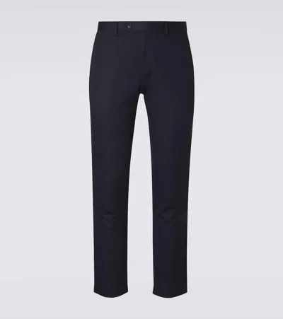 Sunspel Cotton And Linen Straight Pants In Black