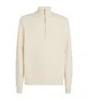 Sunspel Cotton-blend Half-zip Sweatshirt In White
