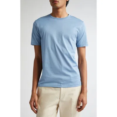 Sunspel Cotton Crewneck T-shirt In Como Blue
