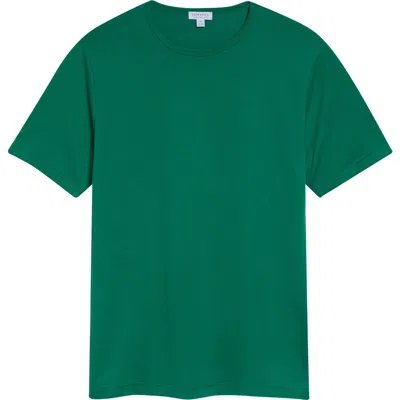 Sunspel Cotton Crewneck T-shirt In Green