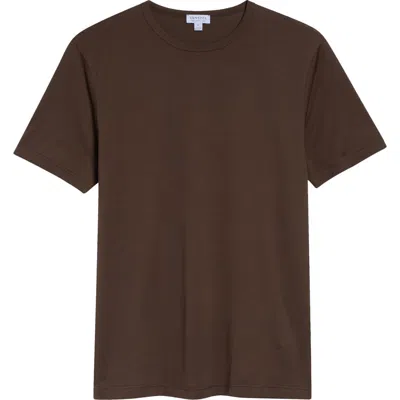 Sunspel Cotton Crewneck T-shirt In Transparent