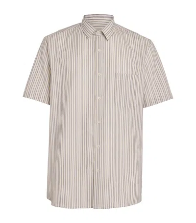Sunspel Cotton Embroidered Stripe Shirt