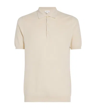 Sunspel Cotton Fine Texture Polo Shirt