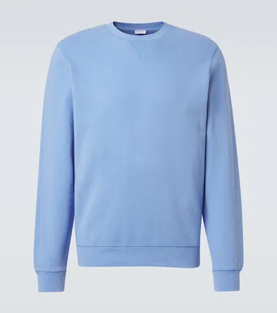 Sunspel Cotton French Terry Sweatshirt In Blue