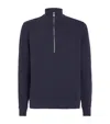 Sunspel Cotton Half-zip Sweatshirt In Navy