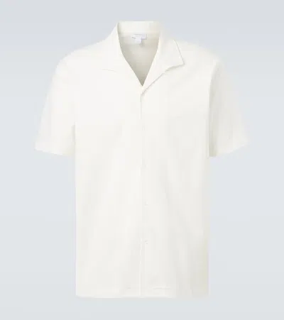 Sunspel Cotton Jersey Shirt In White