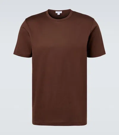 Sunspel Cotton Jersey T-shirt In Brown