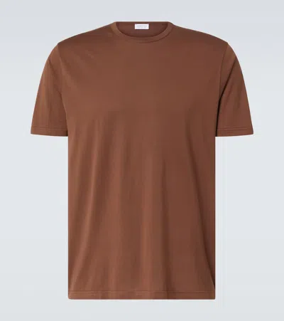 Sunspel Cotton Jersey T-shirt In Cocoa Brown